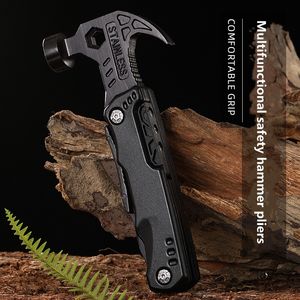 Hammer Multifunctional Pliers Multitool Claw Hammer Stainless Steel Tool With Nylon Sheath For Outdoor Survival Camping Hunting Hiking 230620