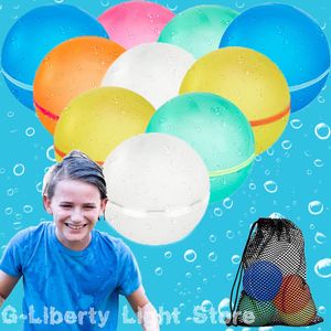 Party Balloons Creative Reusable Water Balloons for Kids and Adults Quick Fill Silicone Balloon With Magnets Summer Splash Party Pool Water Toy 230620