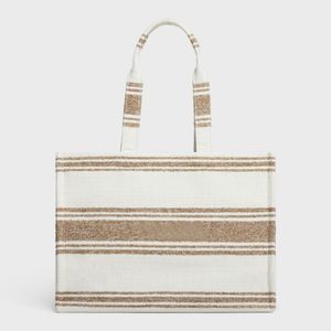 Designer Large Cabas Thais Bag In Striped Textile with Jacquard Shopping Totes Luxury Women Handbag Purses Print Outdoor Hobo Bag