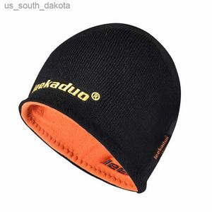 Novo chapéu pulôver de malha espessado, de dupla face, moda masculina, gorro feminino bordado com letras, gorro de esqui quente L230523