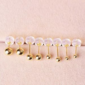 Stud MUZHI Real 18K Gold Stud Earrings Pure AU750 Simple Golden Ball Fine Jewelry Gift for Women EA003 230620