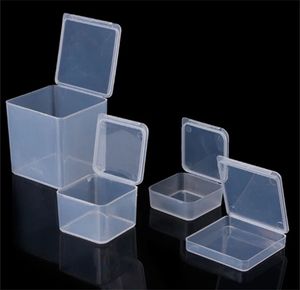 Small Square Clear Plastic Jewelry Storage Boxes Beads Crafts Case Containers JL1272