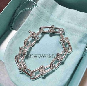 Marchio originale di alta qualità in argento sterling 925 TFF Tongyao stesso stile braccialetto a catena da donna grado spesso piccolo design artigianale coppia