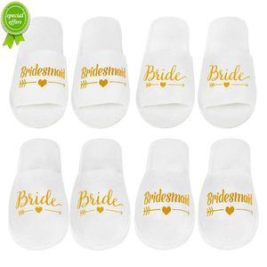 New 1Pair Bride to be Bridesmaid Disposable Soft Slippers Bridal Shower Bachelorette Hen Party Decoration Supplies Wedding Gift