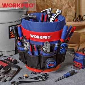 Werkzeugtasche WORKPRO Werkzeugtasche mit 51 Taschen, passend für 3,5-5-Gallonen-Eimer, Werkzeuggürtel, Werkzeug-Organizer, Werkzeug-Eimer, ausgenommen 230620