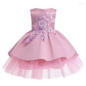 Vestidos de Menina Vestido Infantil Saia Infantil Princesa Bordada Redinha Gaze Pompadour