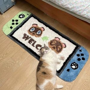 Carpets Cute Creative Design Rugs For Bedroom Cartoon Game Console Switch Carpet Imitation Cashmere Chair Floor Mat Home Decor 230621