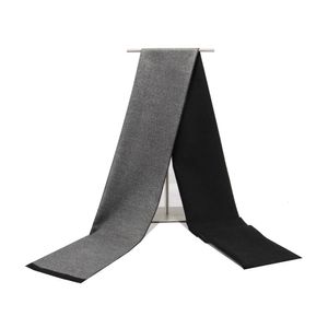Scarves High quality cashmere Solid Grey black Navy men's boutique plaid striped scarfs patchwork color 30x180cm wholesale retail 230620