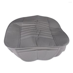 Bilstol täcker PU Universal Front Cushion Mat Cover Soft Hateble Bamboo Charcoal Full Surround Gray