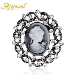 Alfinetes broches Ajojewel Vintage Cameo broche para mulheres retrô jóias terno broche atacado Femme 230621