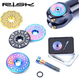 Bike Headsets 1 Set RISK 1 8" 28.6mm Mountain Road Bicycle Ahead Headset Top Stem Cap and M6x30 Star Nut Bolt Screw CT4 230621