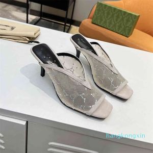 Designer 5 colors Ladies high heel sandals slippers fashion designer summer dresses flip flop elegant mature women sandals