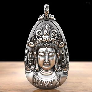 Pendant Necklaces With Avalokitesvara Buddha Statue Male Original Head Retro Necklace