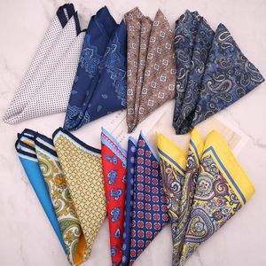 Bow Ties Novelty Fashion Geometric Pattern Print 33 33CM Polyester Handkerchief Pocket Square For Man Woman Casual Accessories