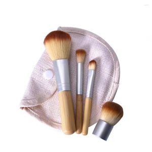 Pincéis de maquiagem Sdattor 4 pçs/lote Pincel de bambu base ferramenta de maquiagem pó cosmético para conjunto de beleza rosto