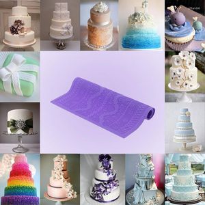 Moldes de cozimento diy bolo de casamento mousse molde decoração sugarcraft tapete de confeiteiro almofada de silicone flor rendas fonte de ferramenta de pastelaria em casa