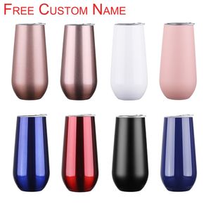 Tumblers Free Custom ur name Swig Wine Cup Champagne Beer Termos Tumbler Stemless Rose Gold Stainless Thermos isolato 230621