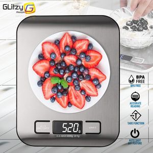 Household Scales Kitchen Scale Digital 5/10kg 1g Electronic Weight Grams and Ounces Stainless Weighing Balance Measuring Food Coffee Baking Scale 230621