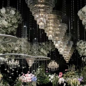 Akryl Crystal Ice Bar Chandelier Wedding Banket Hall Tak