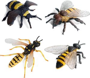 4 peças conjunto de abelha estatueta animais de jardim figuras várias abelhas modelo 1224544