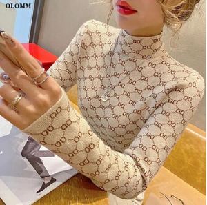 2028 Fashion Classical Gray Womens Elastycz Sweter Turtleeck utrzymuje ciepłą literę Zniszczoną dzianinę nową modę punk top na jesień i zimę