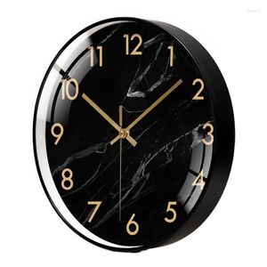 Orologi da parete Orologio grande nero Orologi silenziosi Nordic Modern Gold Marmo Modello Regalo Decorazione soggiorno LQQ15YH