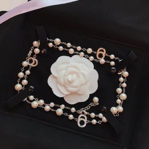 Fashion Long Crystal Necklaces Chain for Women Men wedding Lovers gift channel Designer Necklace Jewelry With flannel bag