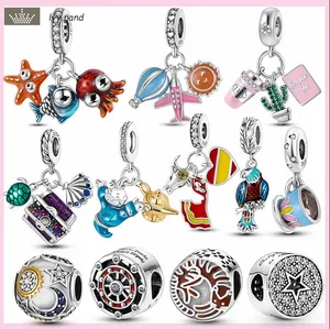 Per i gioielli con ciondoli Pandora 925 accessori con perline di fascino Set di ciondoli per polpo con stelle marine e tartarughe marine
