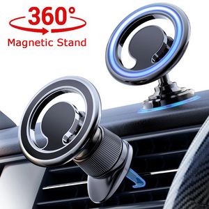 Car Magnetic Phone Holder Magsafe Ring Case Dashboard Air Outlet Mount 360 Degree Rotation for IPhone Samsung Auto Accessiores