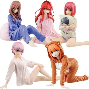 Decorative Objects Figurines Nakano Ichika Nino Miku Yotsuba Itsuki Figure Pajamas The Quintessential Quintuplets Anime Action Model Toys Doll 230621