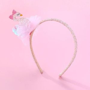 Acessórios para o cabelo 10 pçs Glitter Swan com Tutu Rosa Hairbands Cartoon Bird Hard Headbands Princesa Headwear Boutique Para Meninas