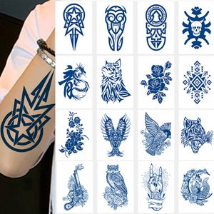 Temporäre Tattoos 100 Stücke Großhandel Saft Tinte Dauerhafte Tätowierung Drache Schlange Bär Körperkunst Wasserdicht Aufkleber Mann Tatoo Arm Stern Rose Frauen 230621