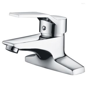 Bathroom Sink Faucets 1PC Copper Chrome Basin Faucet And Cold Water Double Hole Tap Thread G1/2' Deck Mount