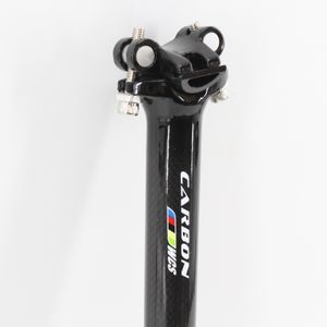 Bisiklet Dağ Yolu Alaşım 3K Karbon Fiber Seatpost Bisiklet 25.4 27.2 30.8 31.6 350 400mm MTB Parçalar Ücretsiz gemi 230621