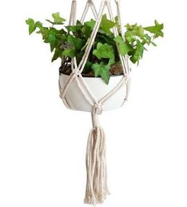 Venda imperdível Cabide para plantas Gancho Vaso de flores Feito à mão Tricô natural Cordage fino Suporte para plantador Cesta Casa Jardim Varanda Decoração