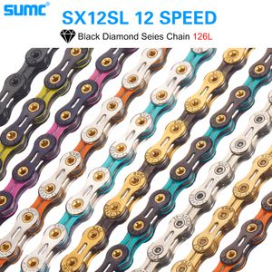 Cykelkedjor Sumc 12 Speed ​​Diamond Color SL Chain Mtb Mountain Road Ultra Light and Su tble 12 -hastighet Missing Link 12v 230621