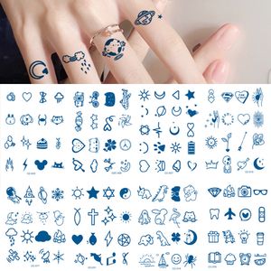 Temporary Tattoos 100Pcs Wholesales Small Juice Ink Lasting Tattoo Simple Heart Star Moon Finger Waterproof Sticker Man Arm Women Art 230621