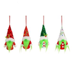 Plush Light - Up toys 4x Christmas Tree Pendants Glowing Soft Doll Kitchen Living Room Tree Tray for Home Window Party Harvest Season 230621