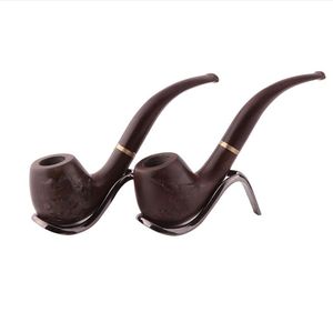 Smoking Pipes Wholesale and direct sales of 9mm filter detachable wood grain curved handle tobacco pipes