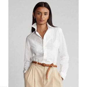 Damen-Blusen, Hemden, Damen-Poloshirts, koreanische Mode, bestickt, kleines Pferd, kurzärmelig, Tops, Baumwolle, lässig, Polo, Damen, Umlegekragen, Knopfleiste