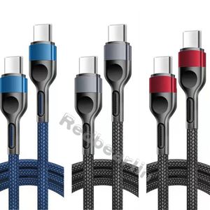 Fast Quick Charging Fabric Alloy 1M 2M 3M C to C USB-C To Type c Cable Cord Line For Samsung S10 S20 S22 S23 Htc lg Android phone (C/C)