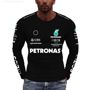 Tシャツ2023シーズンF1レーシングチームスリーブTシャツ＃44ルイス＃63ジョージチルドレンティーシャツ春服