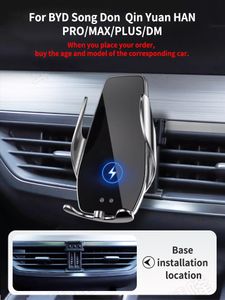 Car Phone Holder For BYD Full line Song Don Qin Yuan HAN PRO MAX PLUS DM Block -type base wireless bares rack accessories