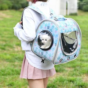 Dog Car Seat Covers Cat Bag Handrail Shoulder Backpack Back Head Pet Leather Transparent Carrying Cage Bags Carriers Products
