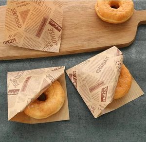 Pacote de cozimento Pacote de alimentos Saco de papel à prova de gordura Sanduíche Donut Pão Wrapper Hambúrguer Saco de papel Acessório de cozinha Cozimento