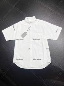 Camisas masculinas da marca BLCG LENCIA Camisas de grife Paris Marca roupas masculinas masculinas de manga curta Tops de algodão plus size 8194