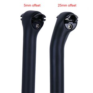 Cykelstammar Est Black Road Mountain Bicycle Matt Ud Full Carbon Bike Seatposts MTB 5 25mm Offset 27.2 30.8 31.6 350 400mm Gratis fartyg 230621