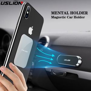 Uslion magnetisk biltelefonhållare mini remsa form stativ universell för iPhone Samsung xiaomi zink vägg magnet vägg gps konsol