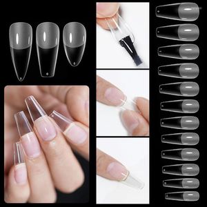 Künstliche Nägel, 120 Stück, zum Aufdrücken, oval, mandelförmig, abgerundet, Stiletto-Sarg-Nagelspitzen, transparent, vollständige Abdeckung, schnelle Verlängerung, französische Maniküre