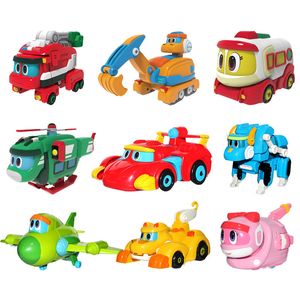 Brinquedos de transformação Robôs est ABS Min Deformation Gogo Dino Explorers REX Transformation Carro Avião Lancha Guindaste Gogo Dinosaur Explorers toys 230621